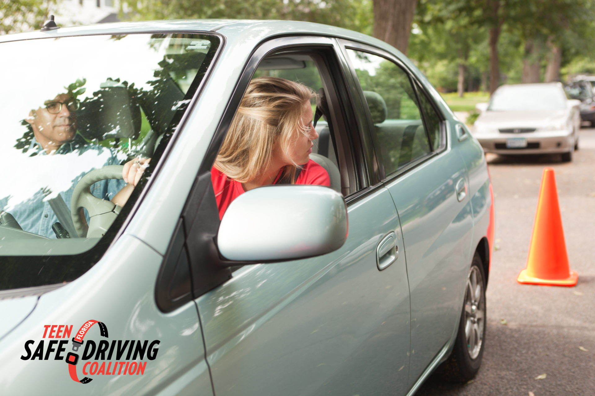 Image of a girl parallel parking