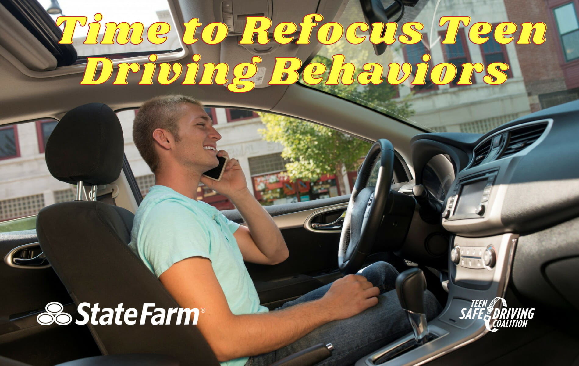 teen driving and talking on cell phone
