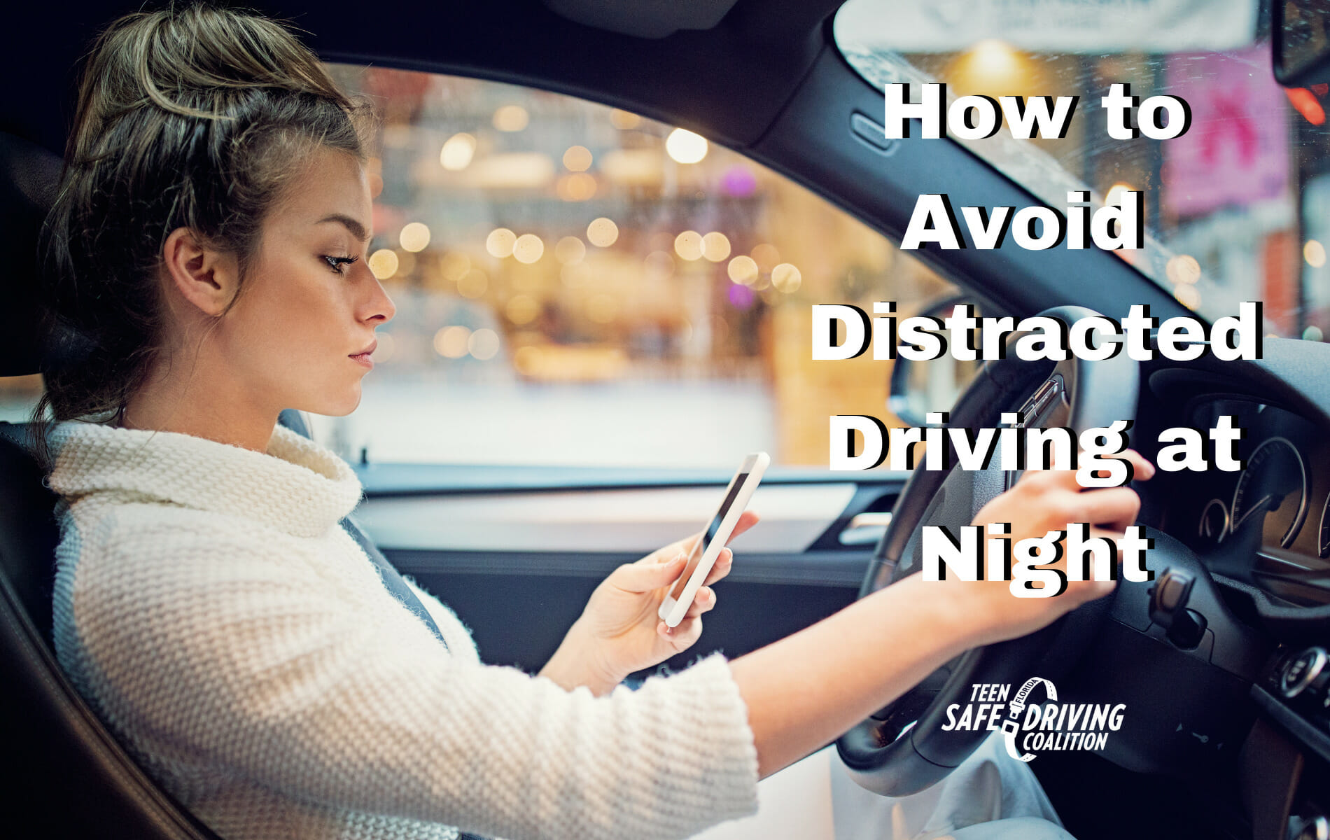 woman driving distracted