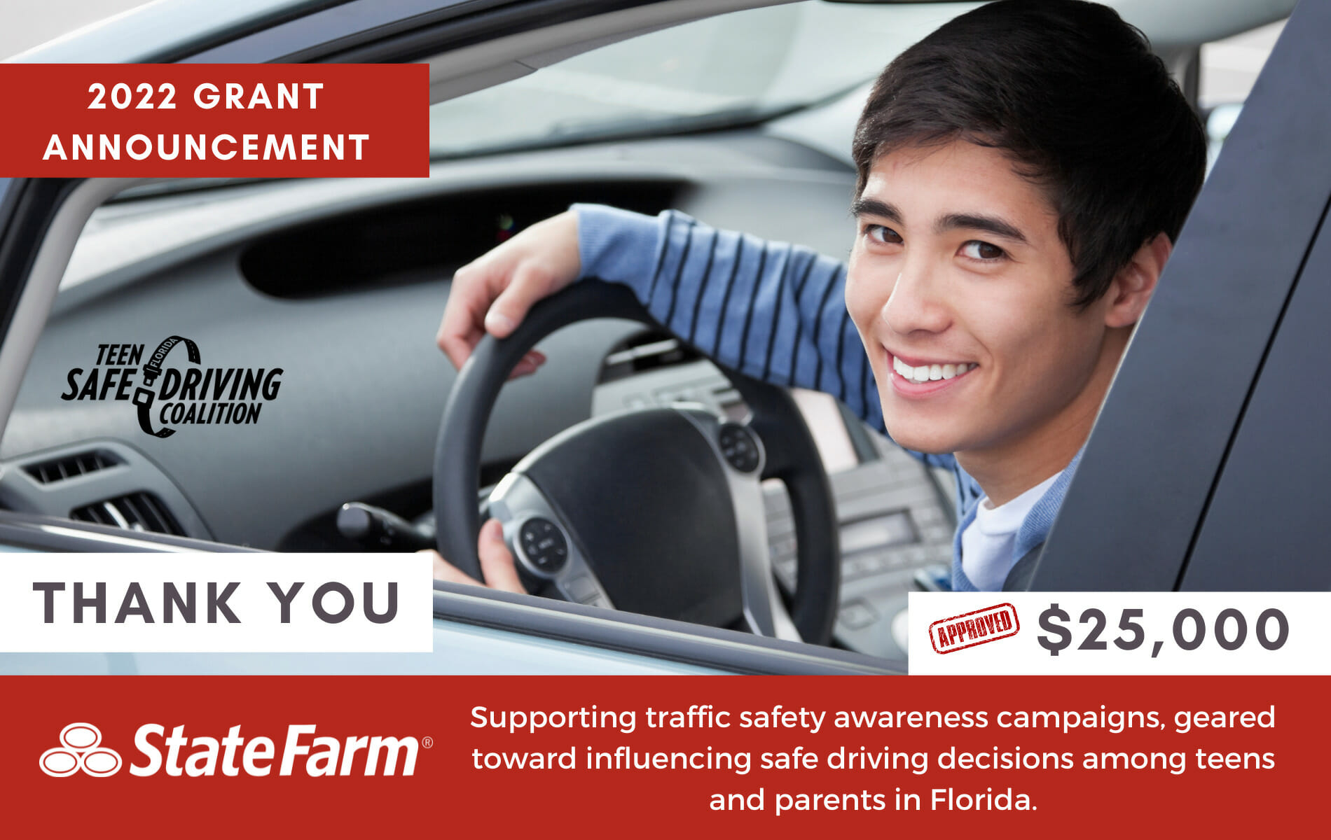 Grant Awarded for Teen Traffic Safety Awareness in Florida